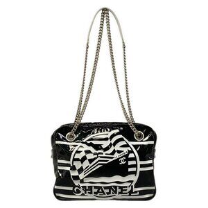 Chanel Shoulder Bag Black White